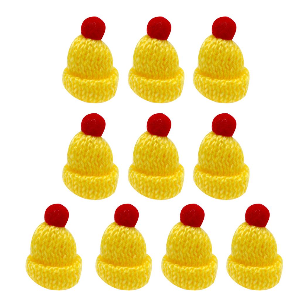 Collection of 10 Mini Knitted Hats for DIY Crafts Decorations for Home Bedroom Crafts Making Supplies