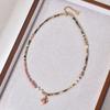 Colorful Red Vein Stone Beaded Necklace | Natural Stone Layering for a Luxurious Vacation Look