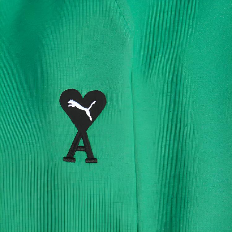 Puma x AMIPARIS Solid Color Heart Straight Drawstring Shorts Men Bottoms Green 534071-96