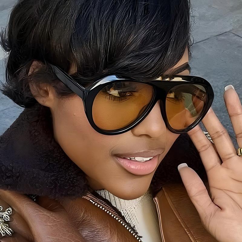 New Oversized Oval Sunglasses Vintage Designer Women Fashion Sun Glasses UV400 Luxury Brand Male Female Shades Glasses