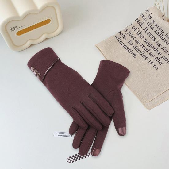 1 Pair Cozy Winter Fleece Gloves Gift Autumn Keep Warm Snow Delicate Design Minimalistic Christmas Gloves