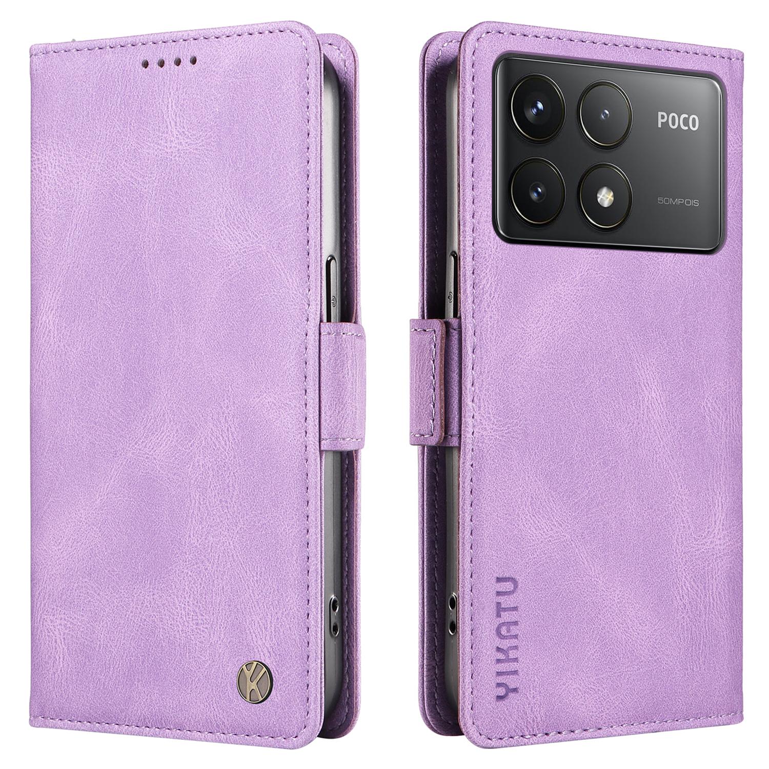 

For Xiaomi Poco F6 Pro 5G/Redmi K70 5G/K70 Pro 5G Case Leather Wallet Phone Cover Purple