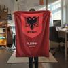 1pc Republic of Albania Print Flannel Blanket, High Quality Comfortable for All Seasons, Home Decor, Warmth and Comfort, Perfect for Christmas Gifts79