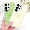 Simple Love Heart Phone Case For Samsung Galaxy S26 S25 S24 S23 Plus Ultra 5G Candy Colored Cover