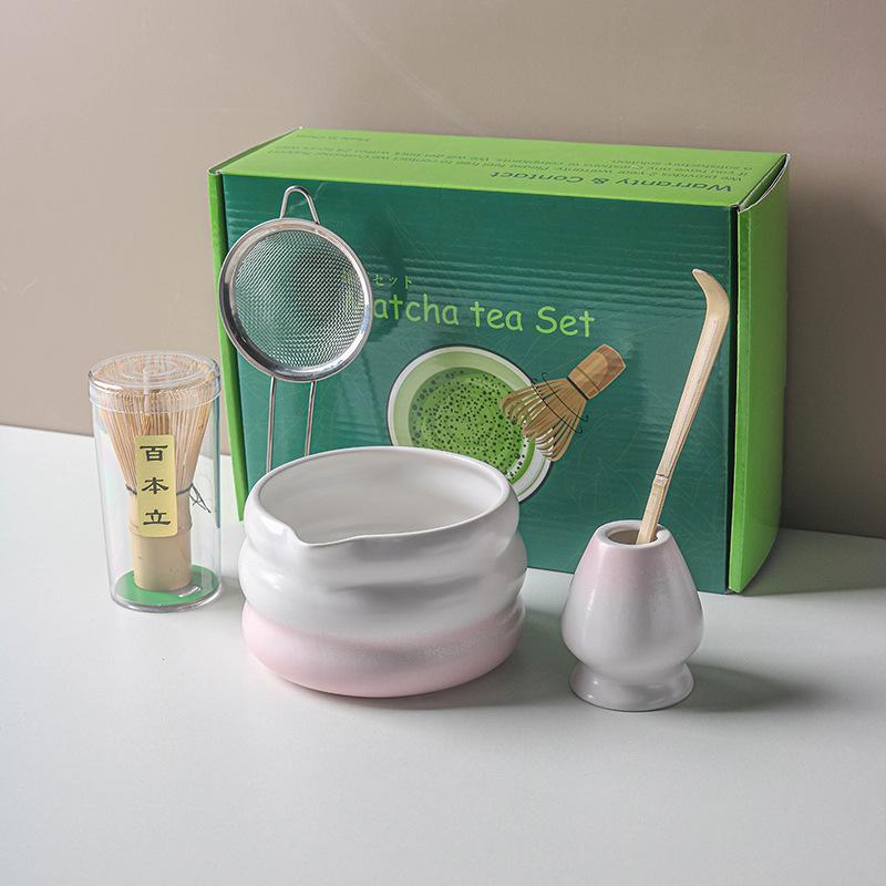 Set Matcha Japonez 1-7 BUC cu Bol Ceramic, Tel de Bambus pentru Matcha și Linguriță pentru Ceai pentru Unelte și Accesorii DIY pentru Prepararea Ceaiului