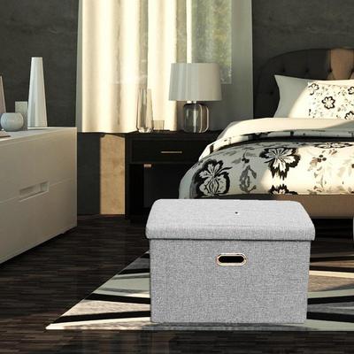 Collapsible Footstool Storage Ottoman Toy Small Coffee Table Furniture Space Saving Foot Stool with
