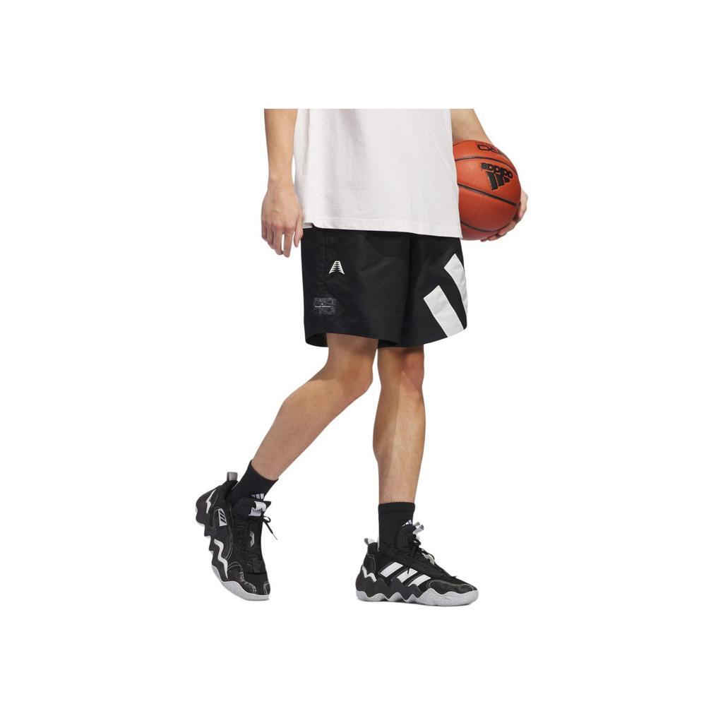 Adidas Ae Foundation Striped Color Block Drawstring Basketball Shorts Men Shorts Black IU2817