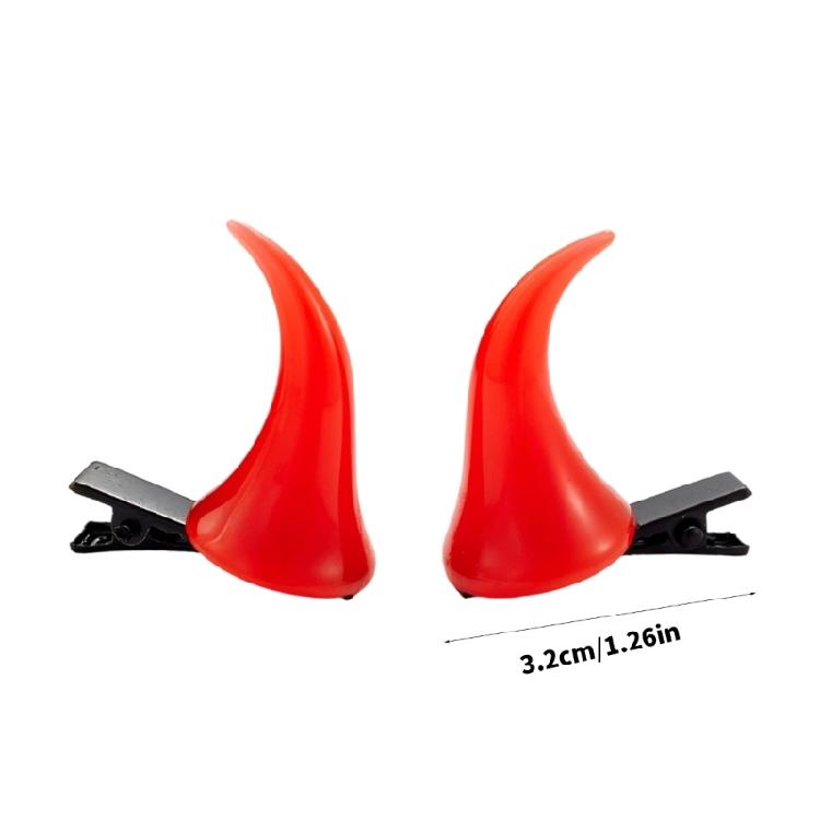 Reusable Halloween Devil Horn Hair Clip Creative Hairband Stylish Resin Hair Accessory For Themed Parties Event
