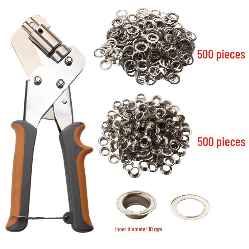 Clește de perforat și inele de 10,5 mm pentru pânză și prelată cu suport de afișare