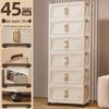 Foldable Multi-Layer Storage Cabinet for Bedroom and Living Room