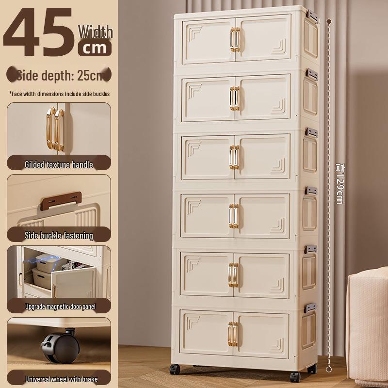 Foldable Multi-Layer Storage Cabinet for Bedroom and Living Room