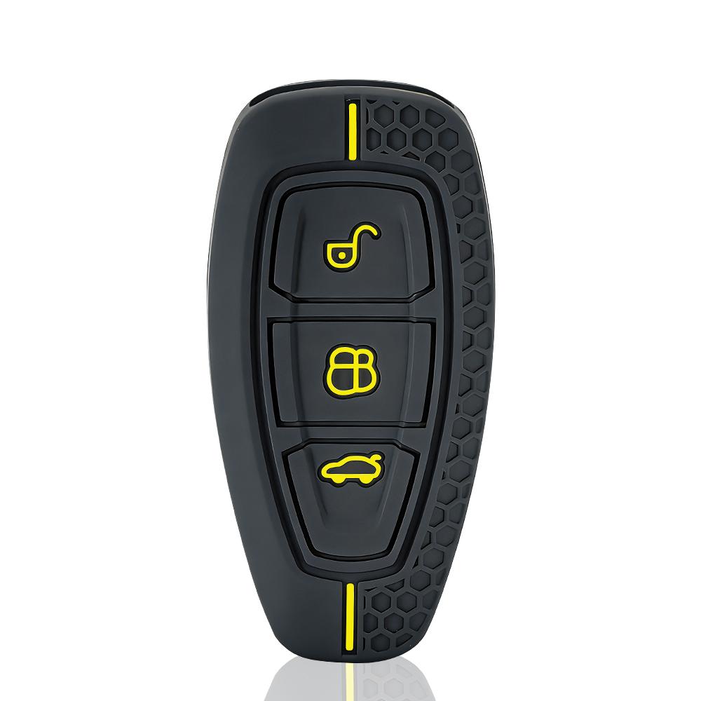 New Car Key Pack for Ford ST Line Fiesta Focus Mondeo Ecosport Kuga Edge Escape Metallic Silicone Car Key Fob Case Accessories