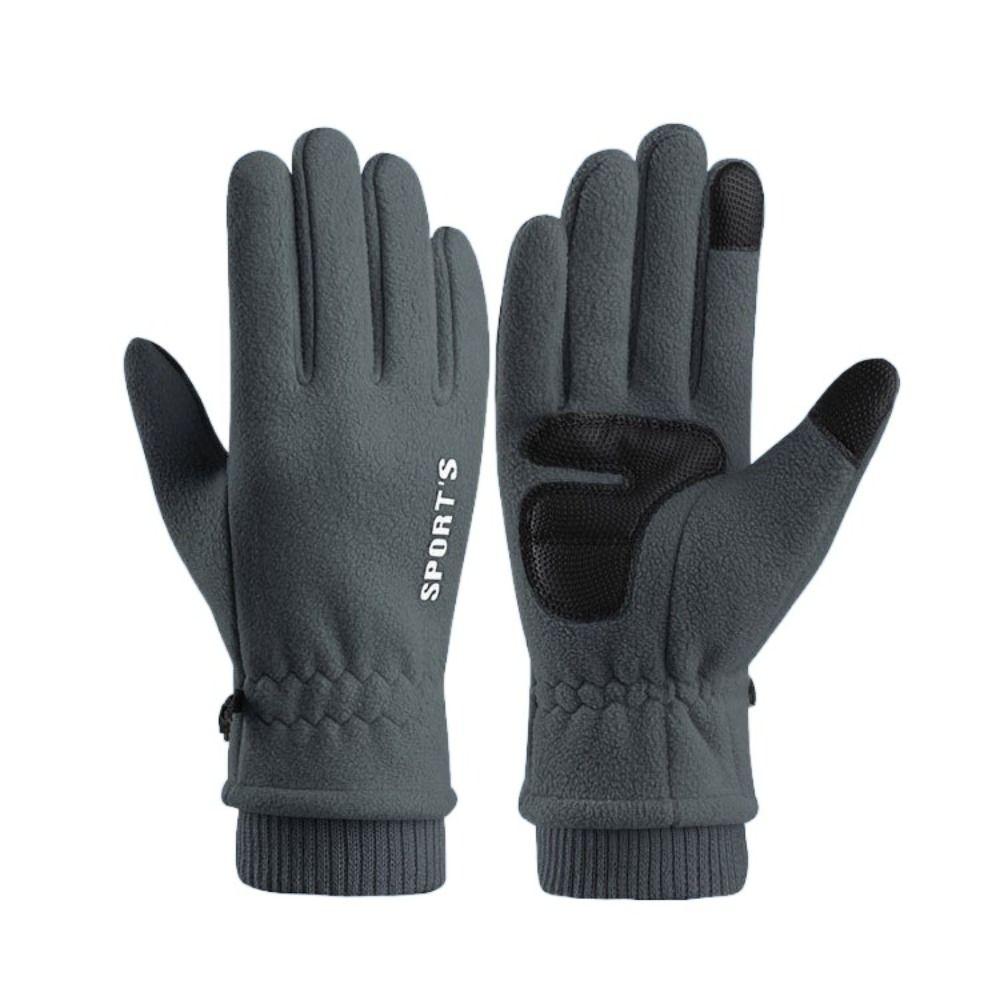 

Fashion Keep Warm Fleece Gloves Windproof Thicken Winter Warm Gloves Full Finger Korean Style Cycling Mittens Ski