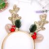 Festive Christmas Headband With Colorful Cartoon Antlers And Jingle Bells For Holiday Celebrations