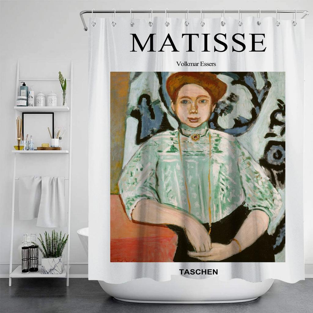 Famous Painting Waterproof And Mildew Proof Shower Curtainnordic Style Shower Curtain Set Hook Home Decoration Bathroom Curtains