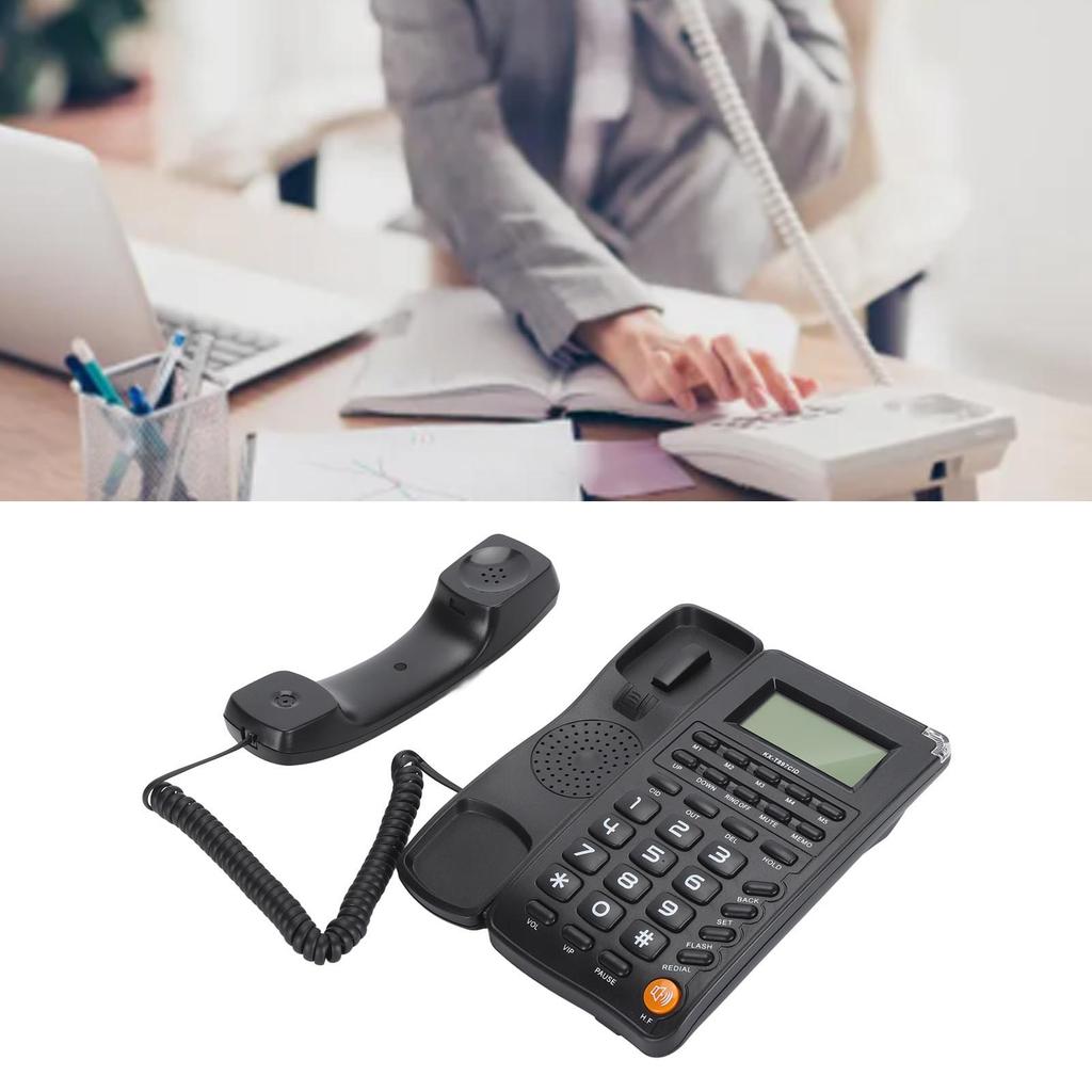 Desktop Telephone Big Button Corded Landline Telephone 16 Bit HD Screen Wired Phone for Home Hotel