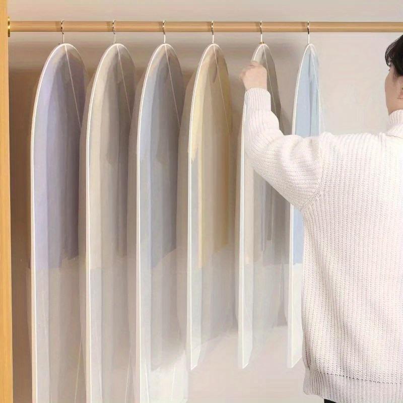 Heavy-Duty Transparent Garment Bags with Zipper Closure - Multi-Size Fully Enclosed Dustproof Covers for Wedding Dresses, Suits, Coats