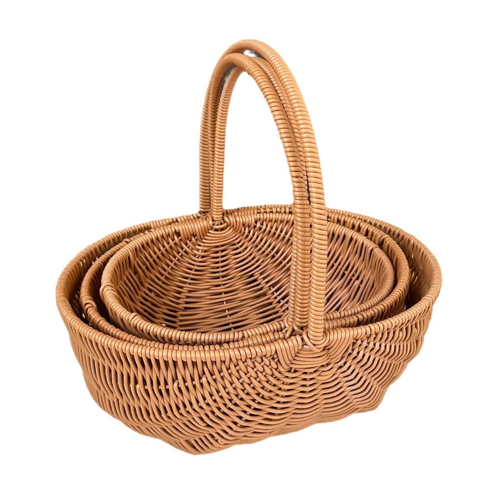 Handmade Rattan-Style Woven Flower Basket for DIY Arrangements and Party Favors