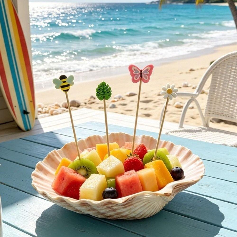 100Pcs Candy Color Cocktail Skewers Disposable Dessert Toothpicks for Wedding Decor