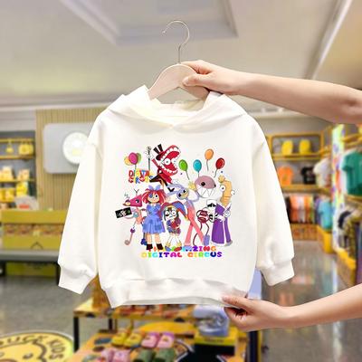 The Amazing Digital Circus Cartoon Funny Hoodie for Kids, Warm Casual Sweater for Boys and Girls, Autumn and Winter Jersey