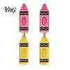 Creative School Theme Dangle Drops 1 Pair Teacher Earrings for Women, Cute 2D Acrylic Crayon Pencil Backpack Appreciation Day Jewelry Number Alphabet