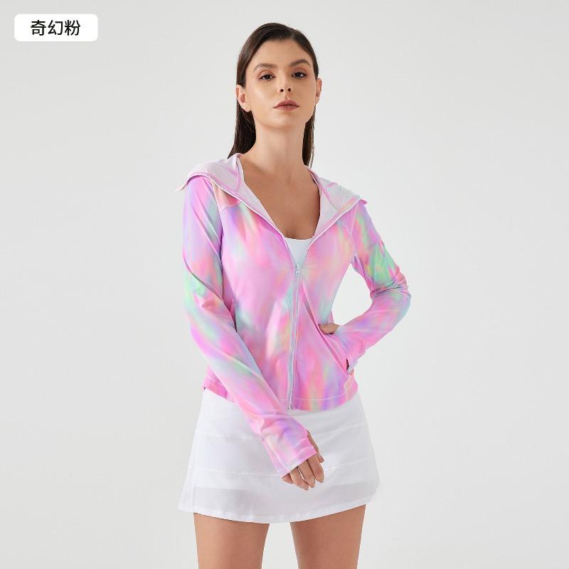 New hooded face covering sunscreen clothing women's two-way zipper breathable outdoor UV protection skin clothing