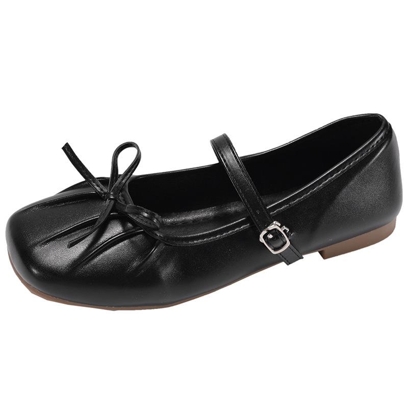 Fashion Temperament French with Skirt Square Head Shallow Mouth Flat Sole Single Shoes Women's Summer 2025 New Versatile Mary Jane Shoes