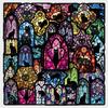 50 Stained Glass & Black Cat Pattern DIY Journal & Power Bank Stickers