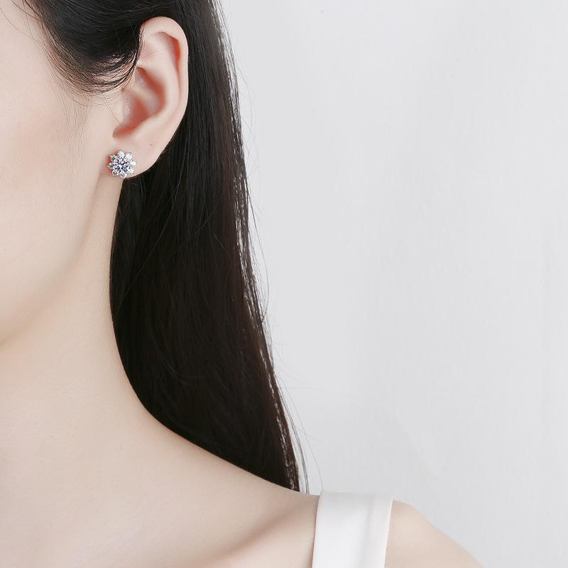 Tancise 925 Sterling Silver Moissanite  Zircon Earrings Drop Earrings For Women Wedding Party Gifts