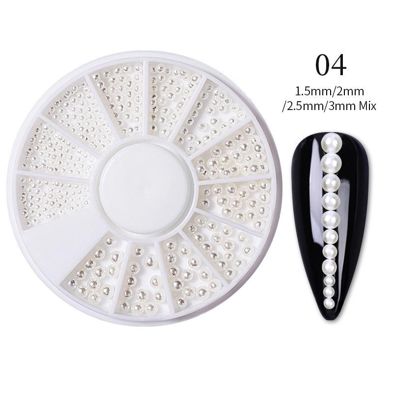 Mixed Color Nail Art Glitter Rhinestone Crystal Gems Jewelry Bead Manicure Decoration Accessories Nail Supplies For Professional