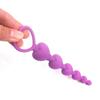Heart-Shaped Silicone Anal Beads Plug - Unisex Adult Self-Pleasurer.