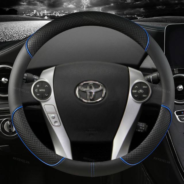 Microfiber Leather Car Steering Wheel Cover For Toyota Prius 30 20 Prius V Prius C Prius Prime Massage Auto Accessories