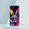 A Cute Rabbit With A Purple Hat Phone Case for iPhone 16 15 14 13 12 Pro Max Transparent for iPhone 11 Pro Max 7 8 Plus XS Bags