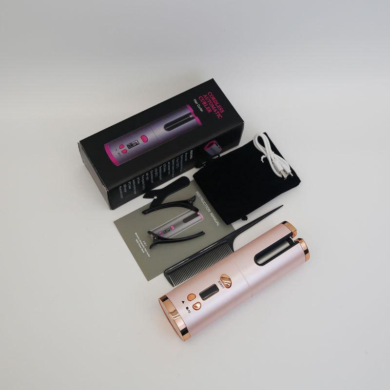 Hair Curler Set Cordless Automatic Rotating Hair Curler Curling Iron LED Display Temperature Adjustable Styling Tool Wave Styer
