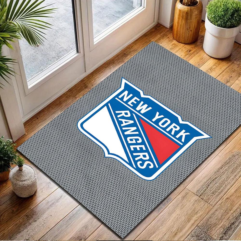 New York Rangers Team Logo Patterned carpet, non slip mat suitable for living room and bedroom sofas