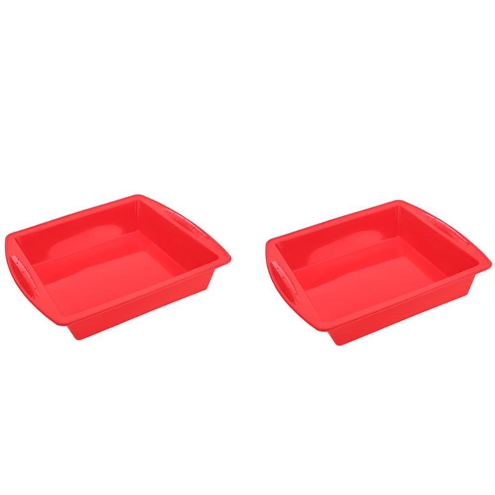 2PCS Flexible Cake Baking Pan Heat Resistant Bread Mold Baking Tool Silicone Square Brownie Pan  Pie