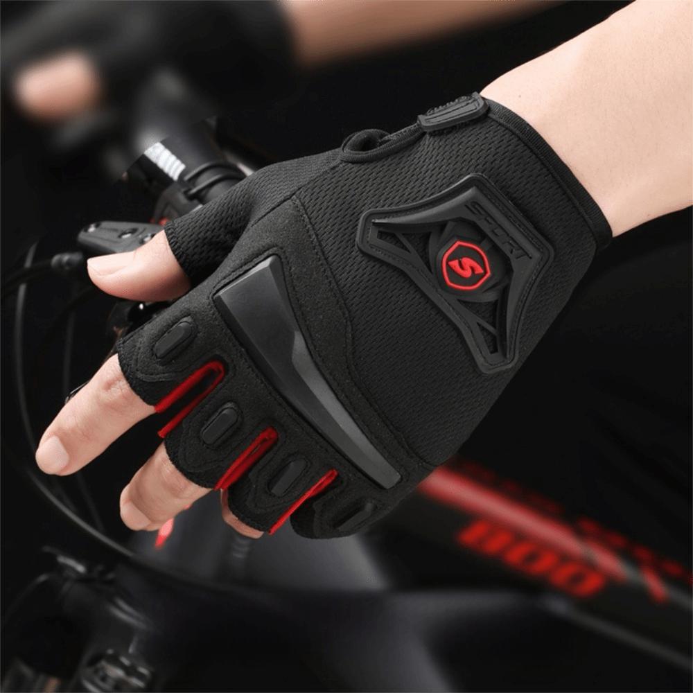 Anti Slip Cycling Gloves Wear-Resistant Half Finger Gloves Comfort Motorcycle Gloves  Gym