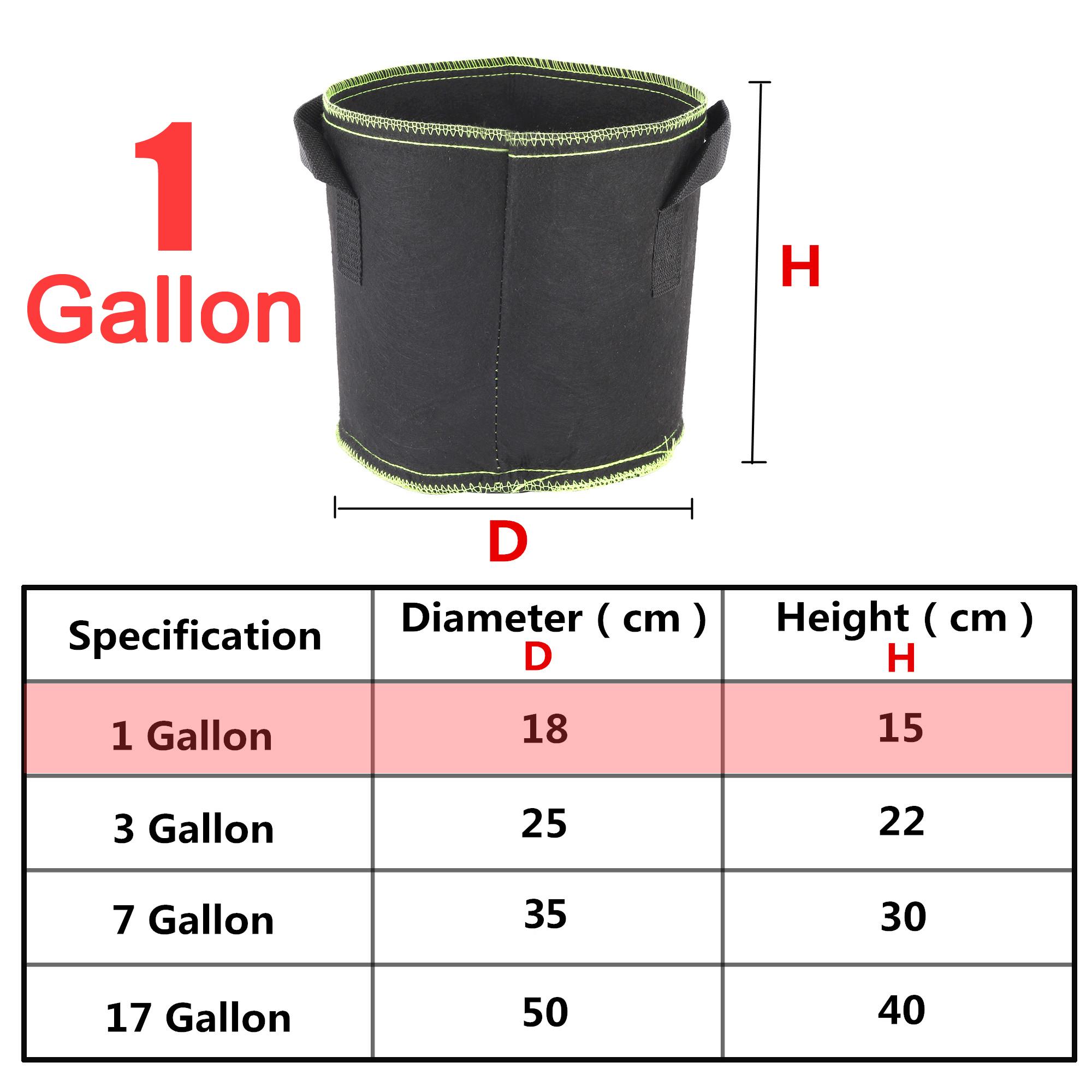 

Fabric Plant Growing Bag 1/2/3/5/7/10/17 Gallon Nursery Pot Garden Flower Vegetable Tomato Potato Strawberry Cultivation Planter