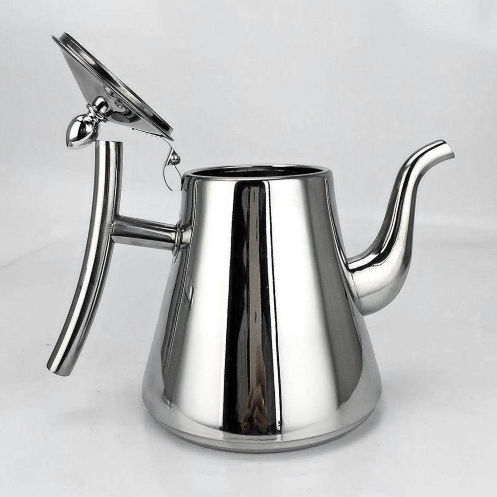 Durable 2L/64.63oz Teapot With Filter Thickened Removable Infuser Gooseneck Pour Over Kettle Stainless Steel Teapot Home Kitchen