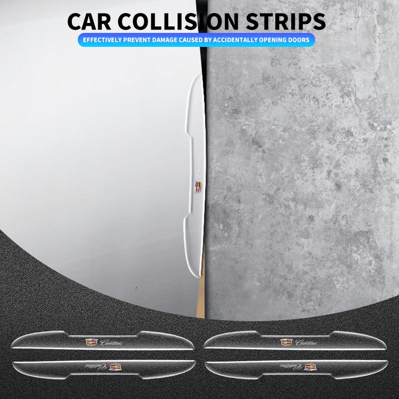 4pcs Transparent Car Door Anti-Collision Rubber Strips Bumper Guard Protector Sticker For Cadillac CT4 CT5 XT5 XT6 XTS ATS-L