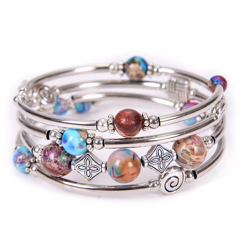 JYL TS Bracelet Women's  Wire Wrapped Design Offers Grace & Flexibility