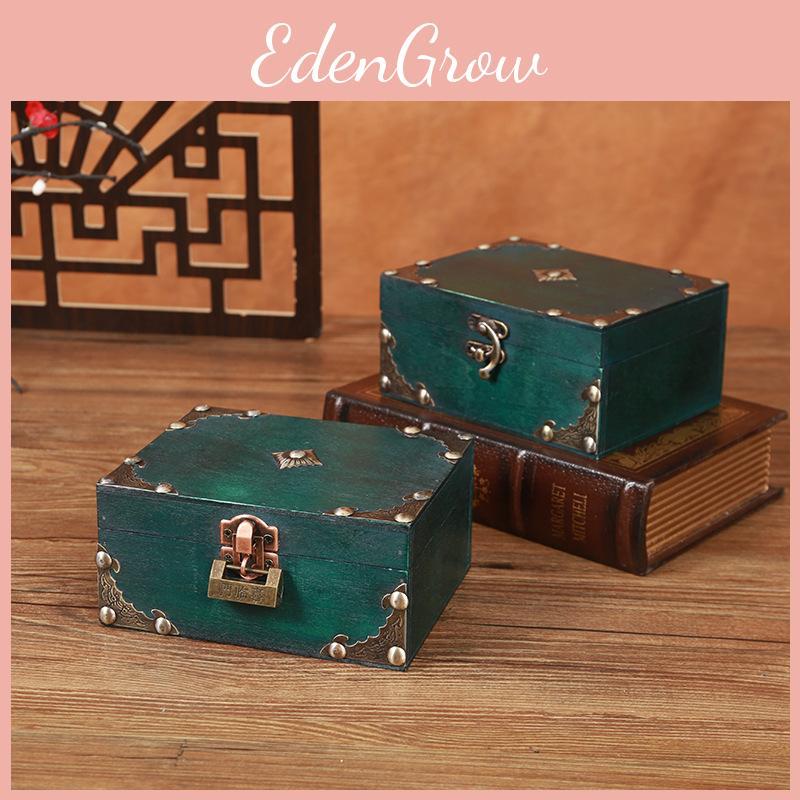 Vintage Girl Wooden Storage Box With Lid Jewelry And Organization Accessories