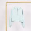 LULU Women's Hooded Half-Zip Terry Cloth Sweatshirt with Gold Logo & Zipper, Plus Velvet Yoga Wear