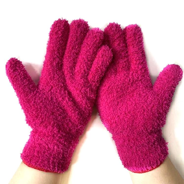 Multipurpose Dust Collection Gloves Soft Absorbent Corals Fleece For Home Cleaning Tasks Gentle On Furniture Surfaces