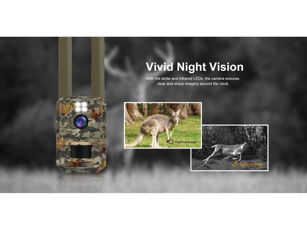 4G Solar-Powered HD Night Vision Hunting Camera with Wide-Angle CMOS Sensor and Cloud Storage