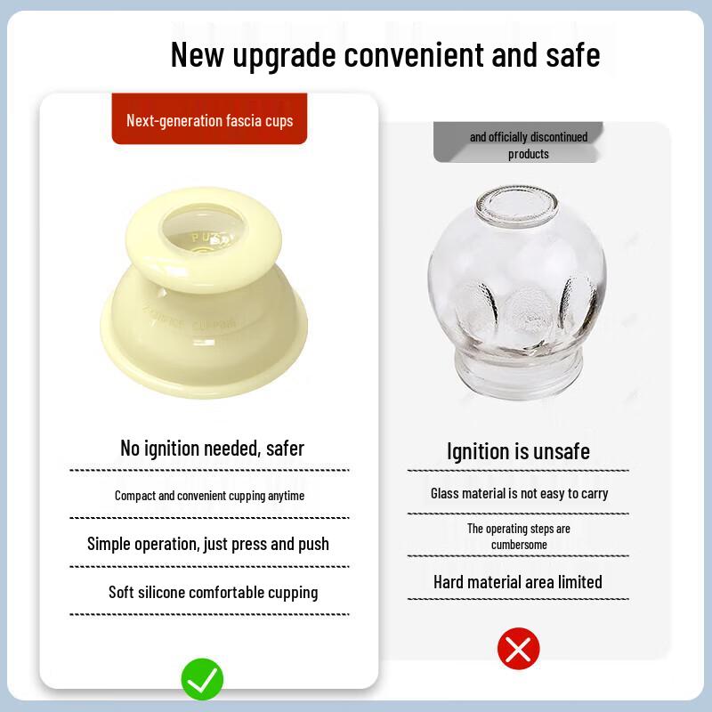 HEZHENG Silicone Fascia Cupping Set