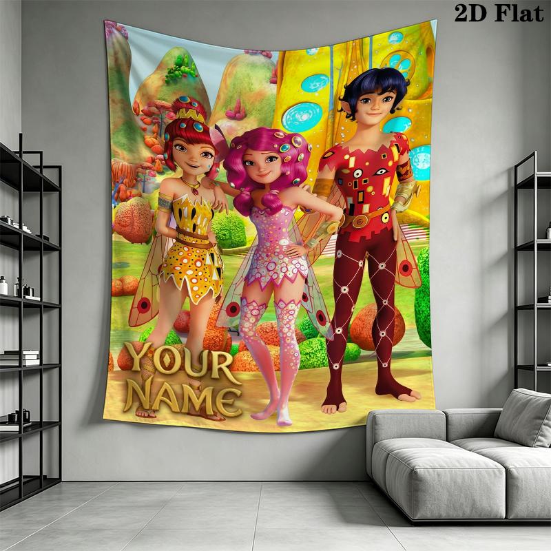 Custom Name Mia and Me Wall Tapestry Aesthetic Wall Hanging Printed Fabric Blanket Decorative Tapestries for Bedroom Living Room Home Decor