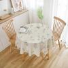 Yimanqiyun Round Cotton Linen Tablecloth with Floral Sketch Print