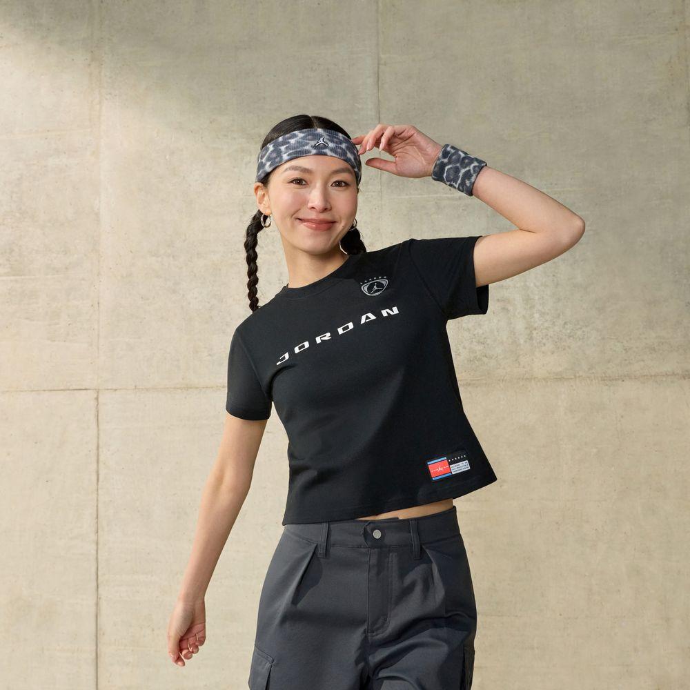 Jordan T Shirts Women s Black Crew Neck Moderate S