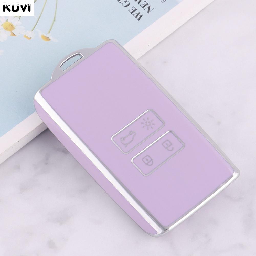 

Чехол для дистанционного ключа автомобиля из ТПУ для Renault Koleos Kadjar Clio Captur Megane Talisman Espace Zoe Scenic 4 Arkana Dacia Sandero фиолетовый